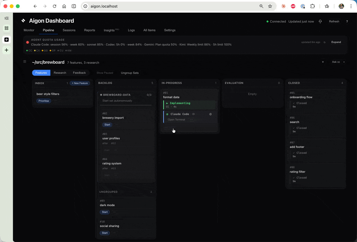 Fleet start — agents implementing in parallel
