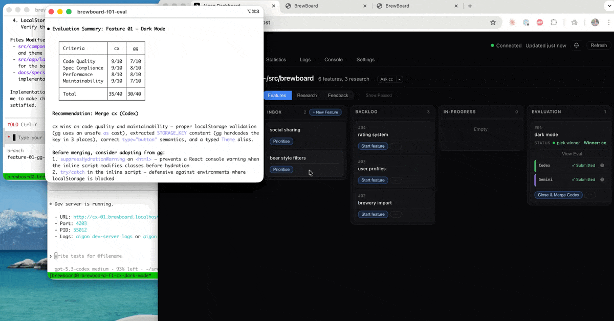 Evaluation complete — winner selected and merged